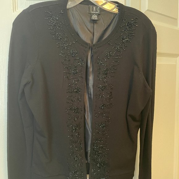 INC International Concepts Sequin Beaded Cardigan - Picture 1 of 16